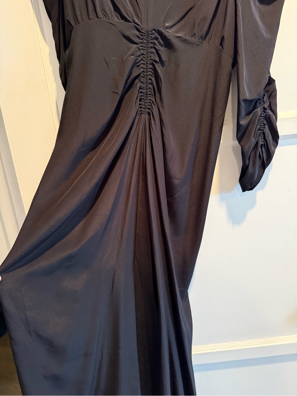 Isabel Marant Black Ruched Midi Dress